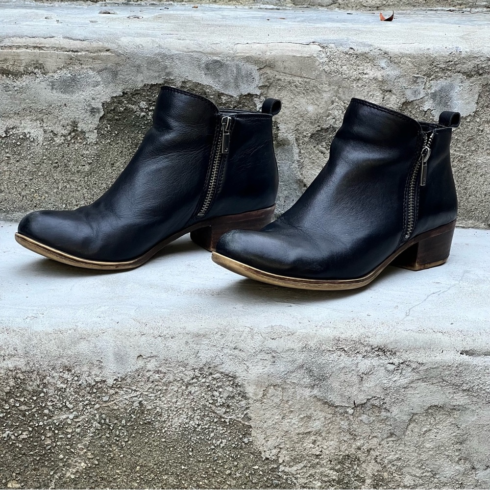 Black Leather Ankle Boots